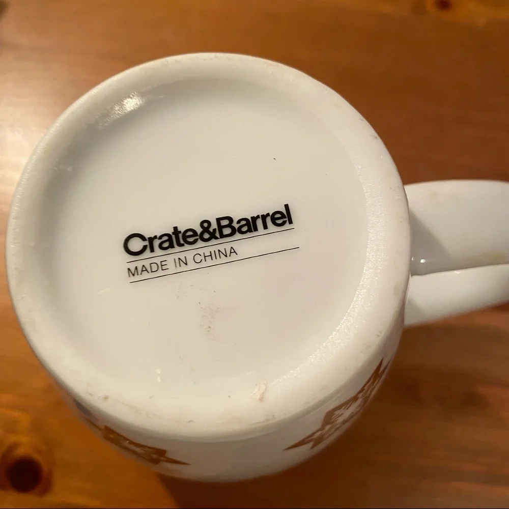Crate & Barrel Christmas Mug Ice Skating Gingerbread Man NWOT